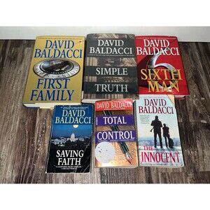 Lot 6 David Baldacci 4x first edition hardcover, paperback book collection